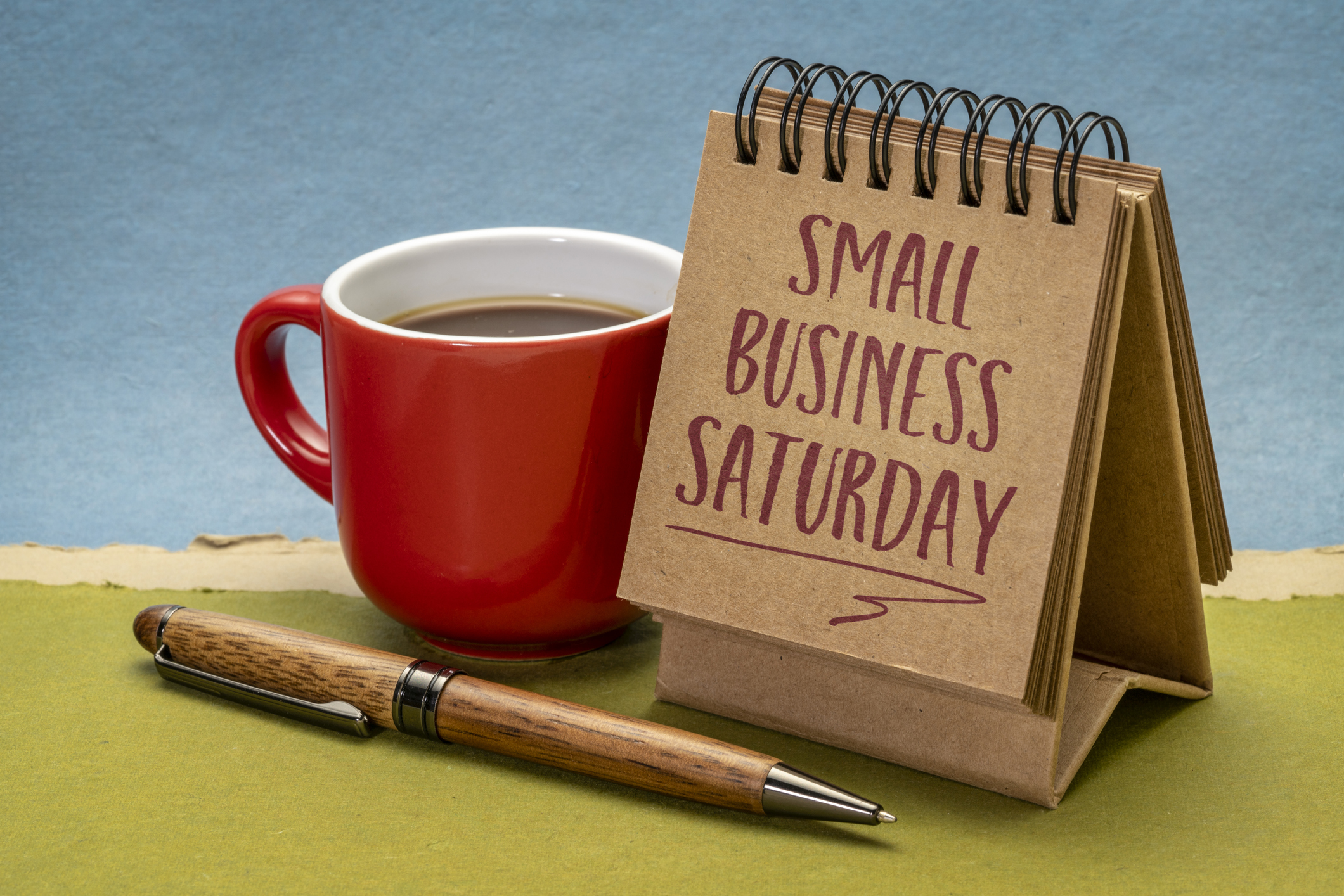 mug and pen for small business Saturday